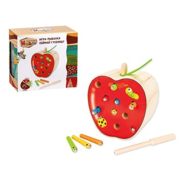MAPACHA. 76837 Игра-рыбалка "Поймай гусеницу", 10 магнитных гусениц