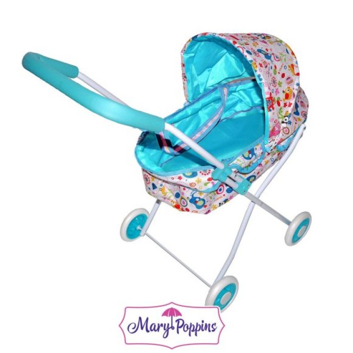 Mary Poppins. Коляска арт.67316 люлька "Фантазия" с корзиной, голуб., 62*35*68см
