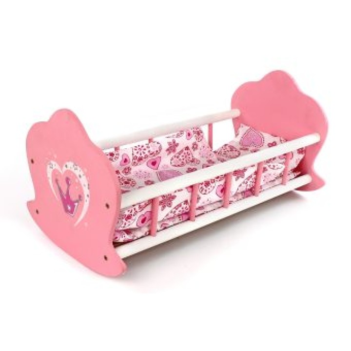 Mary Poppins. Кроватка арт.67115/48376 люлька "Корона" с постелькой (дерево)