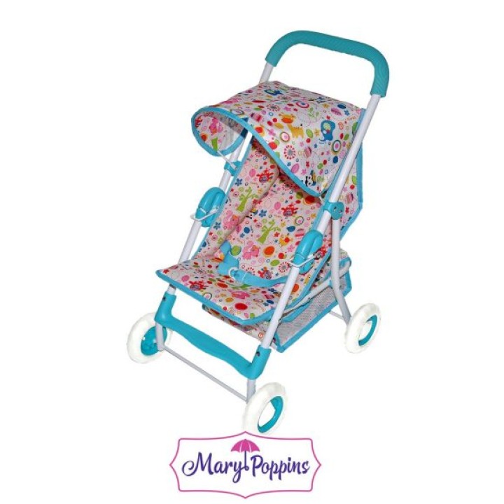 Mary Poppins. Коляска арт.67317 прогулочная "Фантазия" , голуб., 43*35*62см.