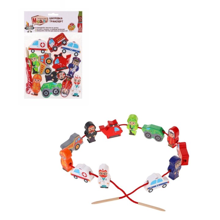 MAPACHA. 76858 Шнуровка "Транспорт" 12 дет.