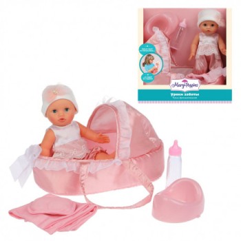 Mary Poppins. Пупс "Уроки заботы" 30см с переноской, с акссес. арт.451357