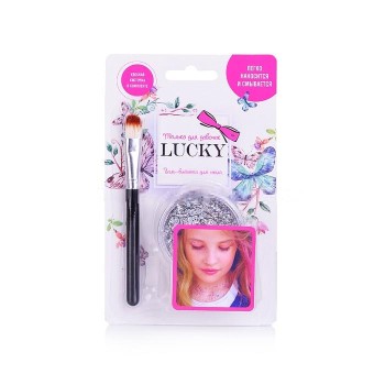 Lukky арт.Т11926 Гель-блестки д тела/лица, в наборе с кисточкой, цвет: серебряный