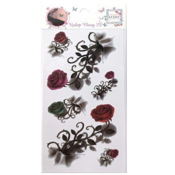 Lukky. арт.Т21479 Fashion Набор тату 3D "Розы" 1 вид, 9х18см