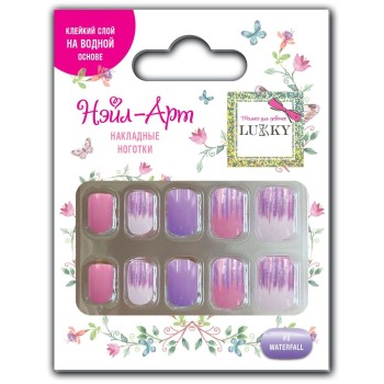 Lukky арт.Т19424 Нэйл-Арт Набор "#3 Waterfall" 10 наклад.ногтей на клеевой основе