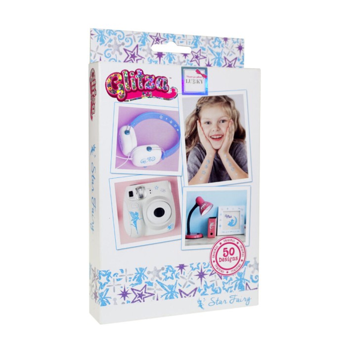 Lukky арт.Т18780 Glitza Art Набор "Звёздные феи" 50 клейк.дизайн, 2 баночки с блёстками+кисточ