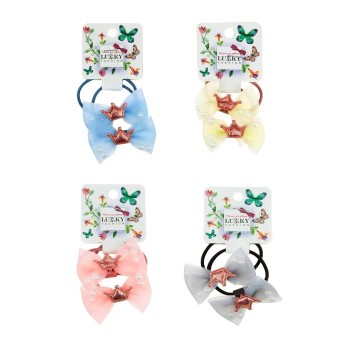 Lukky. арт.Т18533 Fashion Набор резинок для волос бантик с бусинами 2 шт