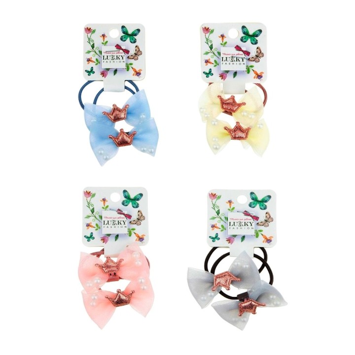 Lukky. арт.Т18533 Fashion Набор резинок для волос бантик с бусинами 2 шт