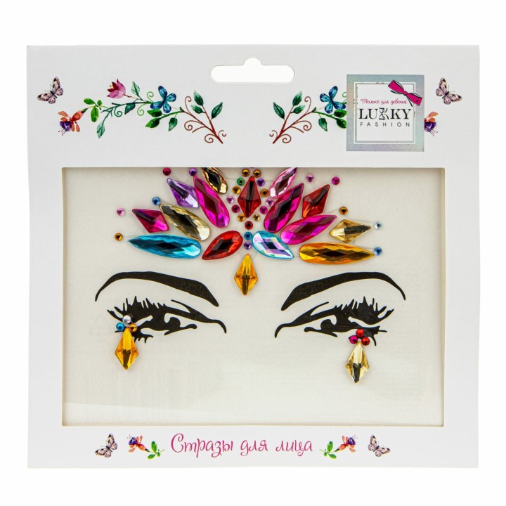 Lukky. арт.Т20923 Fashion Стразы для лица "Великолепие кристаллов" 16,5х15,5 см,