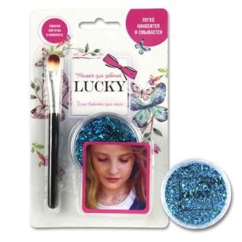 Lukky арт.Т11924 Гель-блестки д тела/лица, в наборе с кисточкой, цвет: голубой