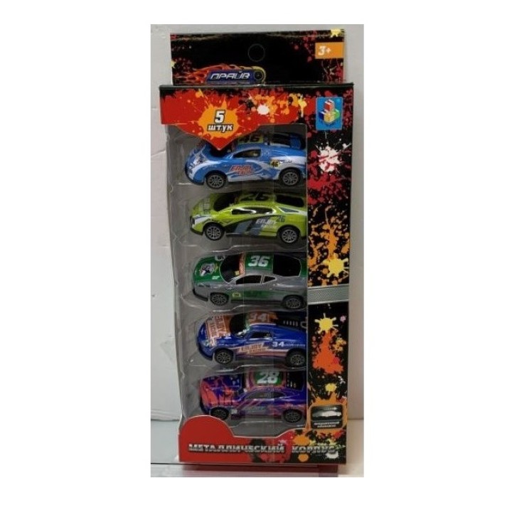 Драйв.Т21562 Набор металлических инерц. машинок 5 шт. в кор
