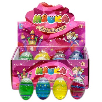 Лизуны.Т10253 Мелкие пакости, мяшка с блёстками, 4 цвета, 50гр