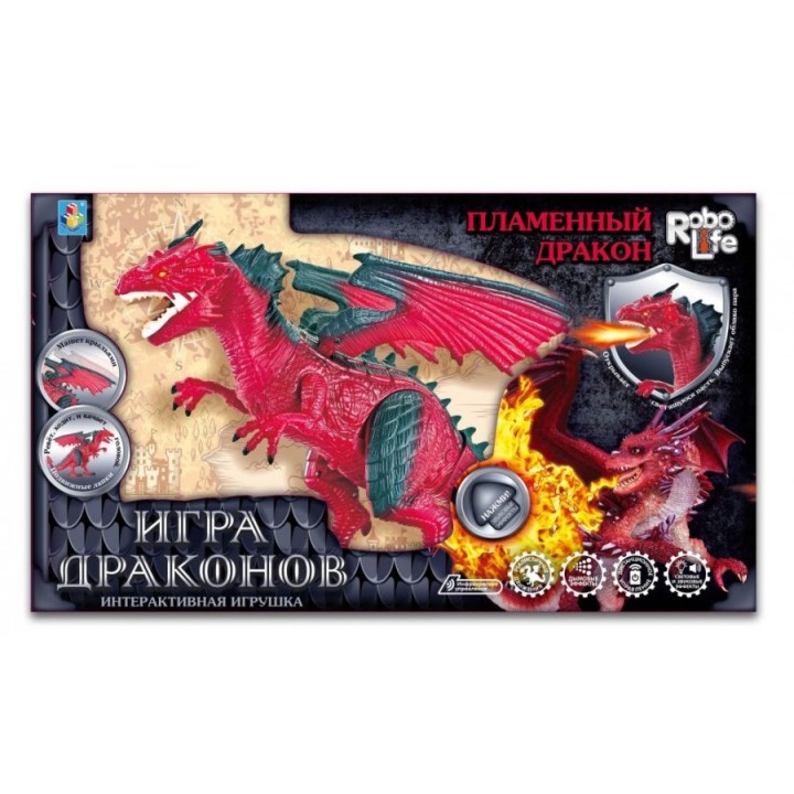 Интерактивный "Пламенный дракон" арт.Т16702 (3*АА в комп. входят) на ИК пульт (3*АА в комп)