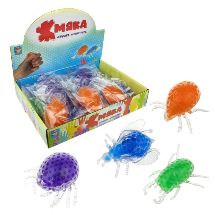 Жмяка с шариками "Насекомые" 4 цвета, арт.Т16998 /12