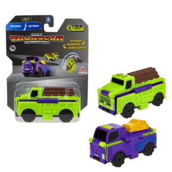 Transcar 2в1: Лесовоз–Автовоз, 8 см, блистер арт.Т18283