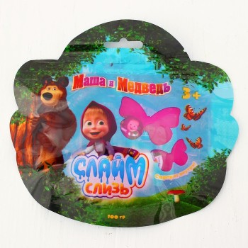 Смайл. Слизь "Маша и Медведь" в пакете с европодвесом 100 гр, арт.Т16264