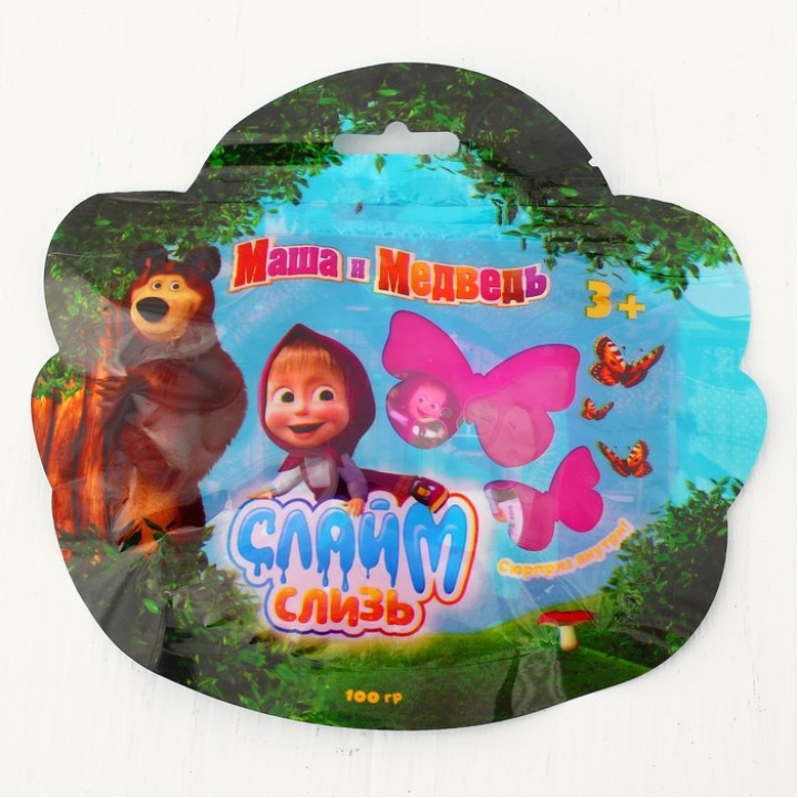 Смайл. Слизь "Маша и Медведь" в пакете с европодвесом 100 гр, арт.Т16264