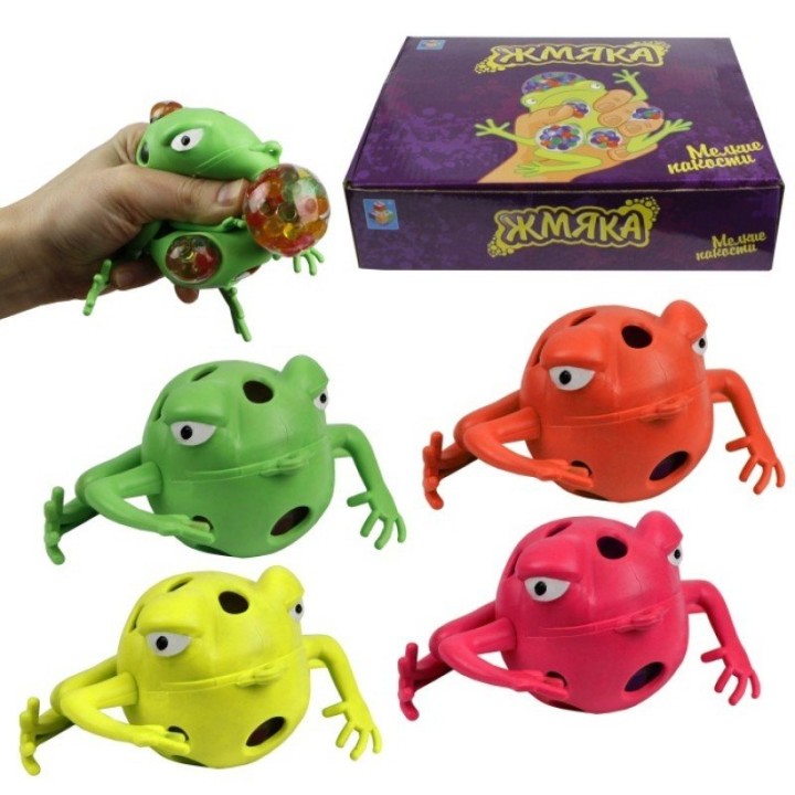 Мелкие пакости. Жмяка "Лягушка" (разноцв шарики) арт.Т14717