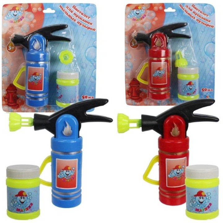 Мы-шарики.Т15024 Мыльные пузыри с пистолетом механич. в виде огнетушителя, 50 мл
