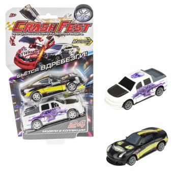 CrashFest. Набор машинок инерц. 2 шт. "Cold Flame/Graffity" 10 см, разборные блистер арт.Т216261TOY