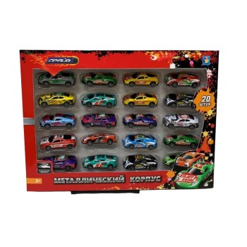 Драйв.Т21564 Набор металлических машинок инерц, 20 шт, в кор.