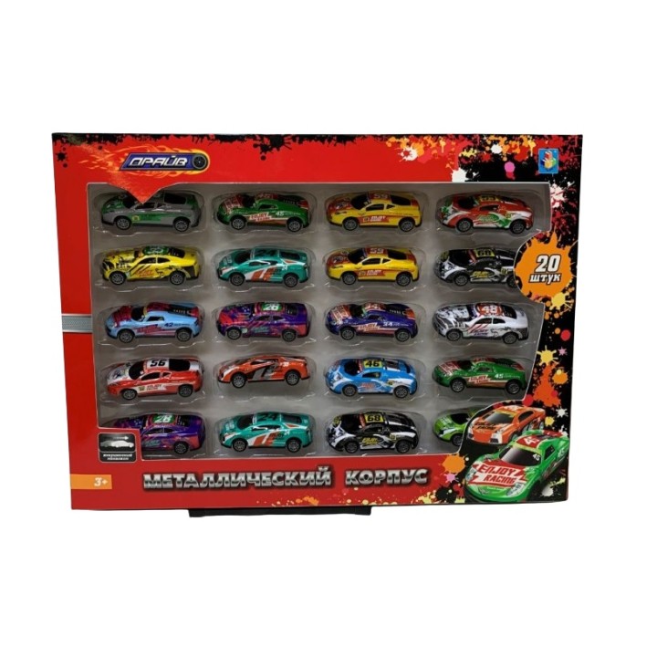 Драйв.Т21564 Набор металлических машинок инерц, 20 шт, в кор.