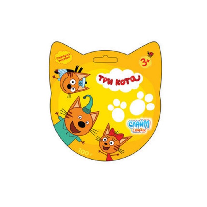 Смайл. Слизь "Три кота" в пакете с европодвесом 100 гр, арт.Т16263