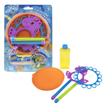 Мы-шарики.Т17275 Гигантские мыльные пузыри "Единорог" набор , лоток д=175 мм /24