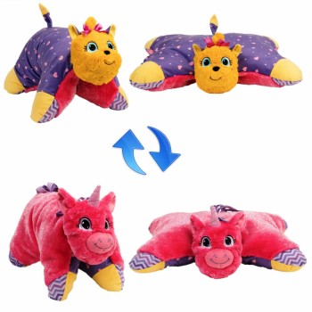 Подушка-вывернушка 2в1 "Лавандовый Единорог-Щенок Йорк" в пакете арт.Т12045