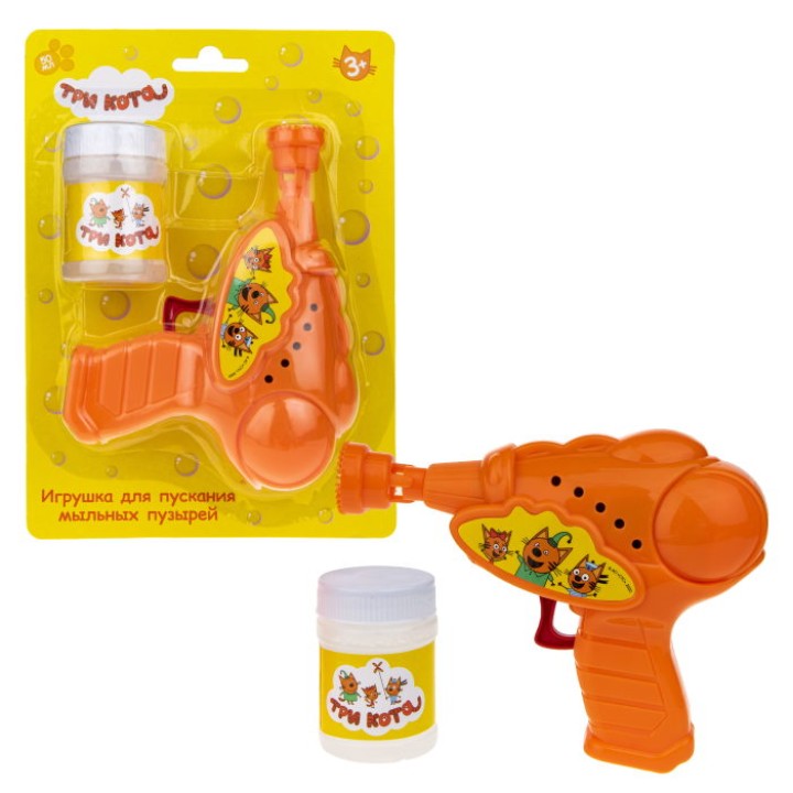 Мыльные пузыри арт.Т19935 "Три кота" с пистолетом механич. 50 мл, блистер