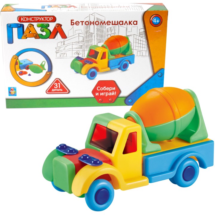 Конструктор-пазл "Бетономешалка" 31 дет. арт.Т59947