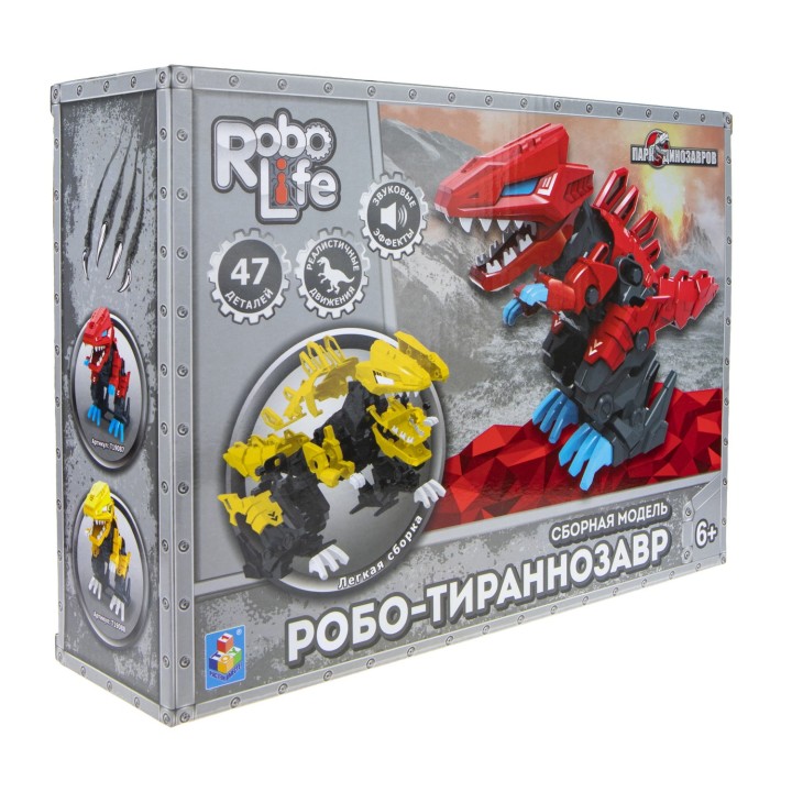 RoboLife. Сборная модель "Робо-тираннозавр" (красный) 47 деталей, движение арт.Т19087