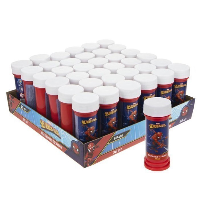 Мыльные пузыри арт.Т17212 "Человек Паук" 50 мл, в корытце в боксе 36 шт.