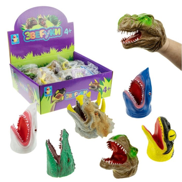 Зверуки. Игрушка на руку 6 видов, пакет, 12 шт в д/б арт.Т19337