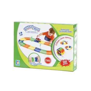 Гибкий трек Т59315 "Большое путешествие" 101 дет.,пальмы,машинка 25*18*6 см.