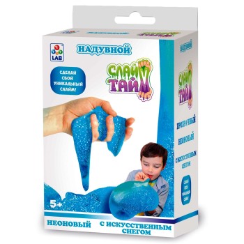 Слайм тайм. Набор "Сделай надувной слайм. Слайм со снегом" арт.Т17481