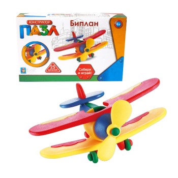 Конструктор-пазл "Биплан" 25 дет.,,кор.16х11х4 см, арт.Т59948
