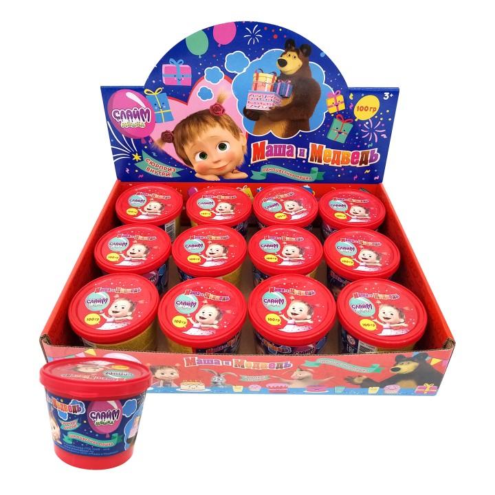 Слайм-мяшка "Маша и Медведь" с сюрпризом, 100 гр, д/б арт.Т16585 /12