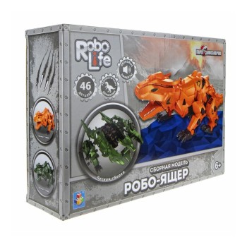 RoboLife. Сборная модель "Робо-ящер" (оранжевый) 46деталей, движение, арт.Т19099