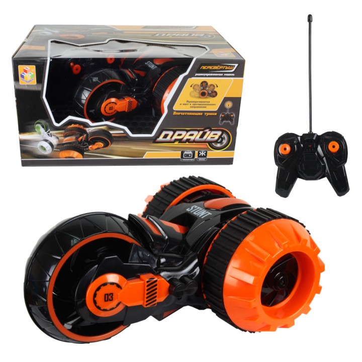 Драйв.Т10942 Трюковая трёхколёсная машина-перевёртыш на р/у, вращение на 360°, свет