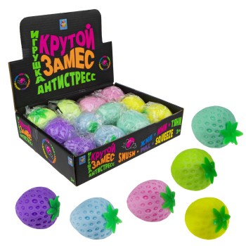 Крутой замес. Игрушка антистресс "Клубника" 5см, 6 цветов, арт.Т18025 /12