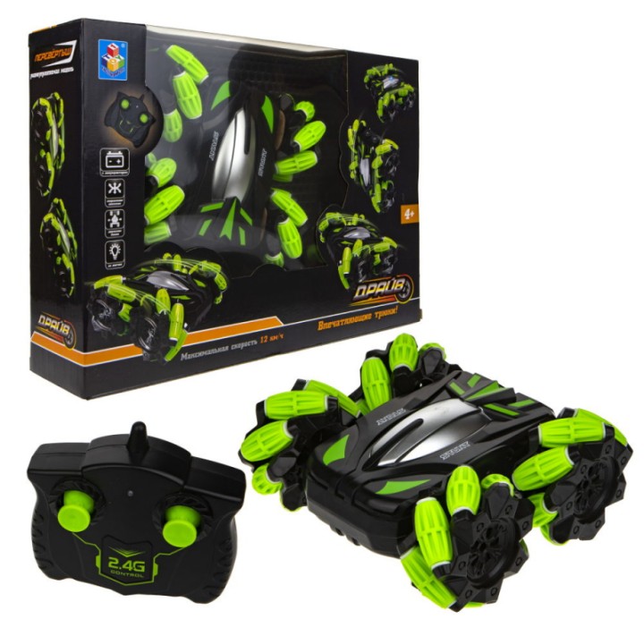 Драйв.Т21680 Машина на р/у "Перевёртыш" трюковая , свет, ролл.