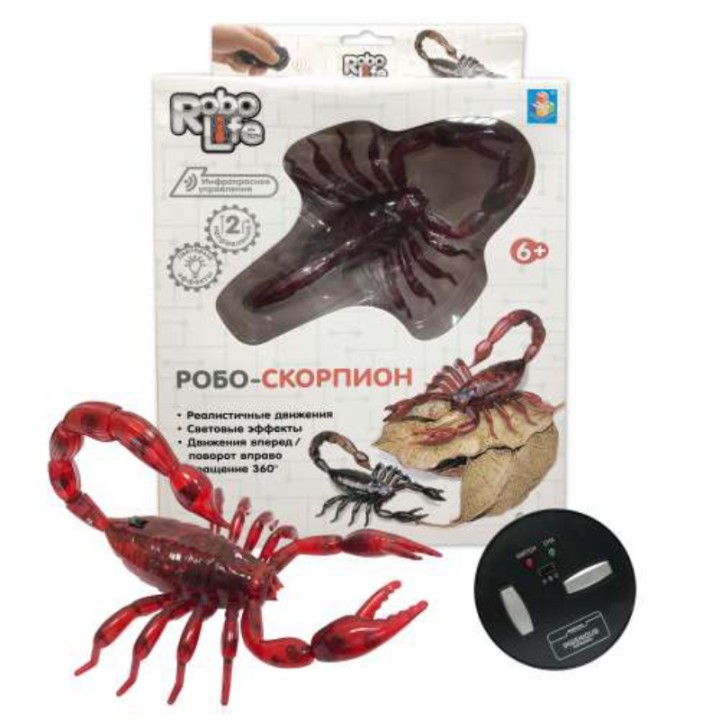 Робо-скорпион арт.Т10893 на ИК управлении (красный, свет. эффекты) (27*17,5*5,2 см.)