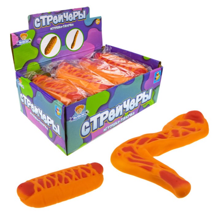 Мелкие пакости. Стрейчеры "Хот Дог игрушка-тянучка" 18 см, в д/б 12 шт. арт.Т17770