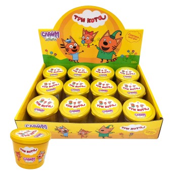 Слайм-мяшка "Три Кота" с сюрпризом, 100 гр, д/б арт.Т16584 /12