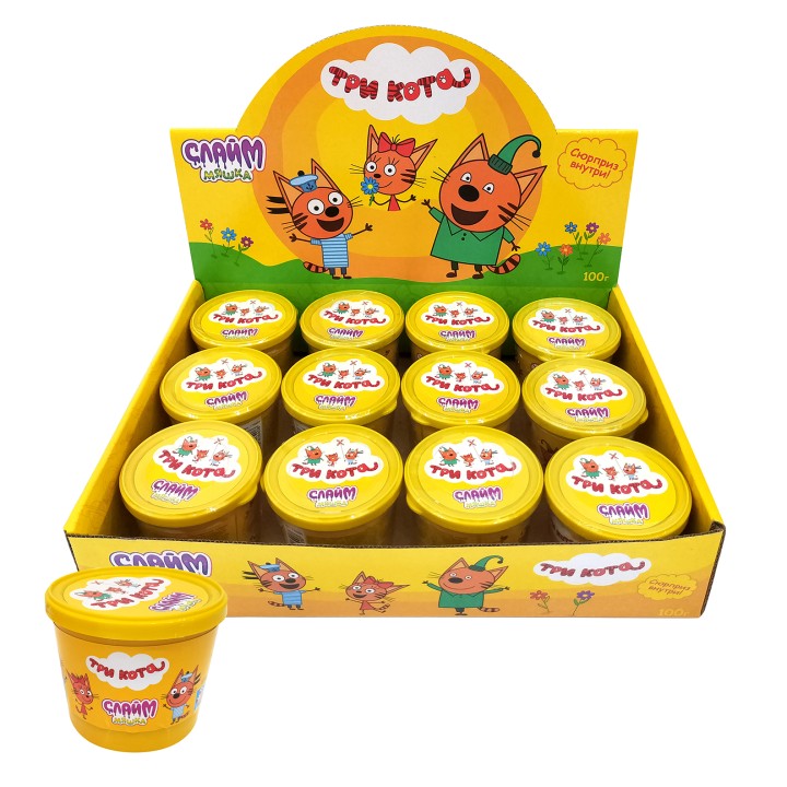 Слайм-мяшка "Три Кота" с сюрпризом, 100 гр, д/б арт.Т16584 /12