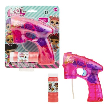 Мыльные пузыри арт.Т17301 "LOL" с пистолетом (прозрачн с блест-ми) свет. эффекты бут 60 мл блистер