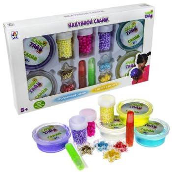 Слайм тайм. Набор надувного слайма (4 вида) с украш.арт.Т17645