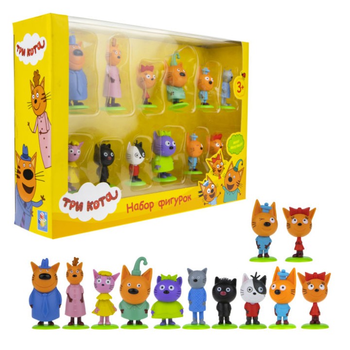 Набор фигурок "Три кота" на подставке 12 видов 4-6,5 см, в коробке арт.Т18091