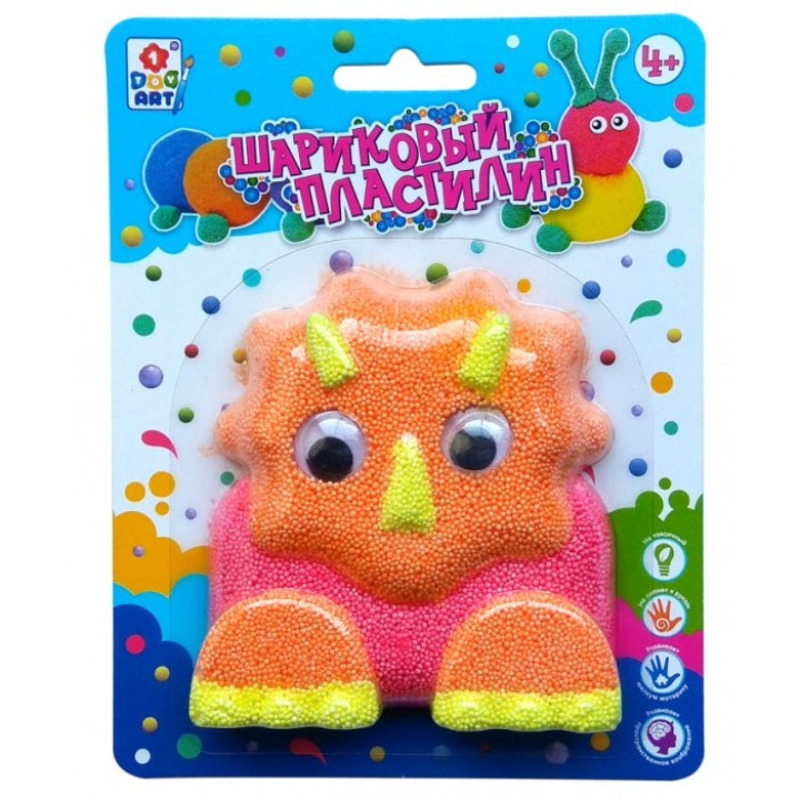 Шариковый пластилин "Динозавр", в блистере 16х12,5х2,5 см арт.Т18983